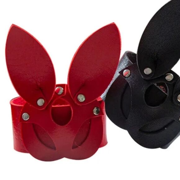 NWOT Punk Fetish Wrap Bunny Ear Bracelet - Red - Picture 4 of 4